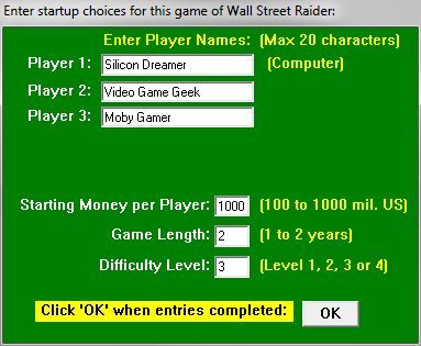 Wall $treet Raider (Windows) screenshot: Windows release, version 6.70 (2013) The main trading desk is always in view. All other activity, such as player selection, happens in smaller windows