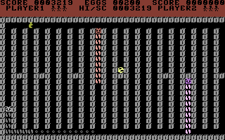 Squirm (Commodore 16, Plus/4) screenshot: Level Two.