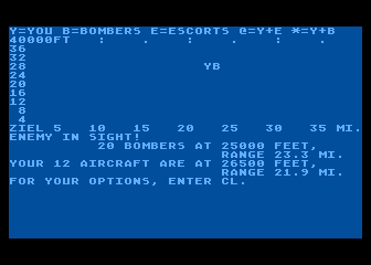 Jagdstaffel (Atari 8-bit) screenshot: I'm on my way to intercept!