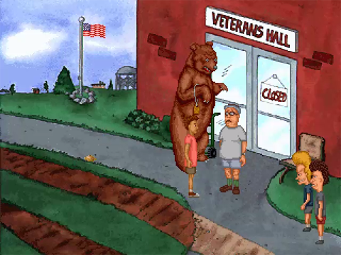 MTV's Beavis and Butt-Head in Virtual Stupidity (Windows) screenshot: Veteran's Hall visitors