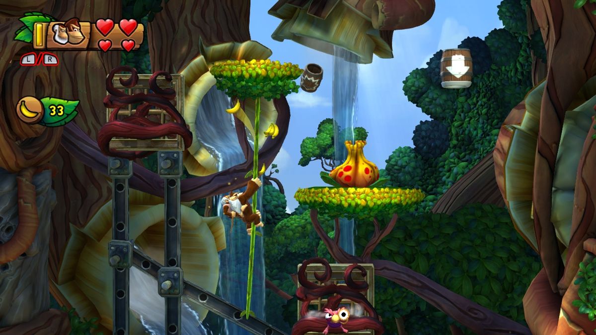 Donkey Kong Country: Tropical Freeze (Wii U) screenshot: Ascending