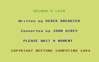 Velnor's Lair (Commodore 64) screenshot: Title Screen.