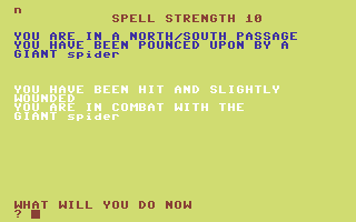 Velnor's Lair (Commodore 64) screenshot: Your being attacked.