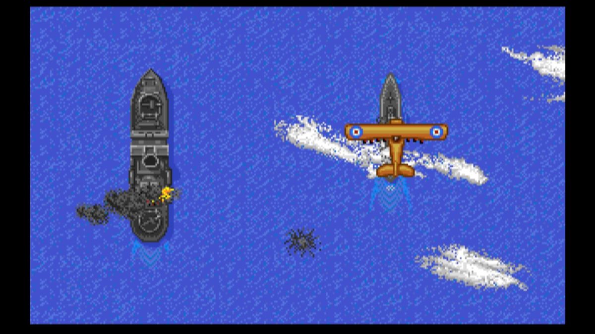 Wings (Macintosh) screenshot: Sinking German submarines (GOG version)