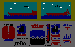 Harrier Mission (Amstrad CPC) screenshot: Taking-Off.