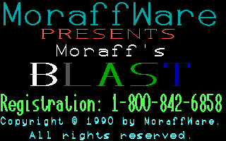 Moraff's Blast I (DOS) screenshot: Title Screen (EGA Low-res)