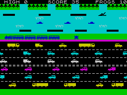 Hopper (ZX Spectrum) screenshot: A relatively safe spot to take a breath.