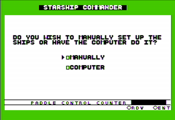 Starship Commander (Apple II) screenshot: Determining Automation
