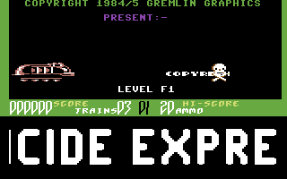 Suicide Express (Commodore 64) screenshot: Title Screen.