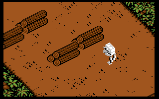 Star Wars: Return of the Jedi (Commodore 64) screenshot: Avoid obstacles in an imperial walker