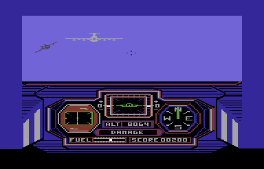 Flyer Fox (Commodore 64) screenshot: Attacked by a bandit!
