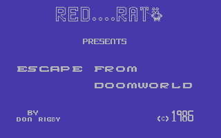 Escape from Doomworld (Commodore 64) screenshot: Title Screen (Red Rat)