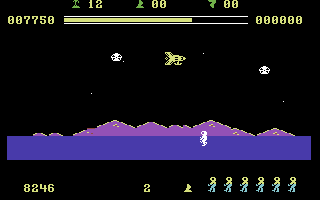 Escape from Doomworld (Commodore 64) screenshot: Collect the Scientists