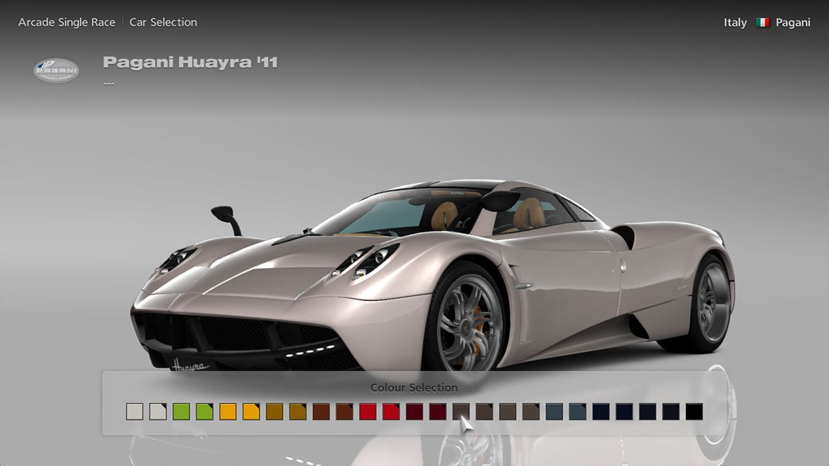 Gran Turismo 6 (PlayStation 3) screenshot: Color Selection