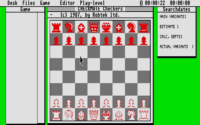 Checkmate (Atari ST) screenshot: Color monitor: starting screen
