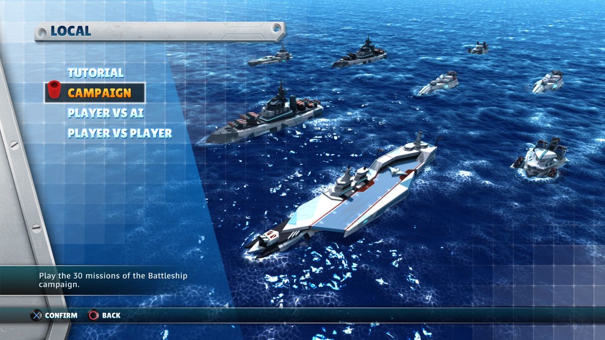 Battleship (PlayStation 4) screenshot: Local play game modes