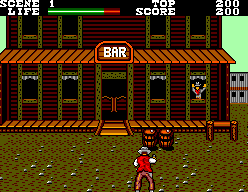Wanted (SEGA Master System) screenshot: "I give up. Don't shoot me."