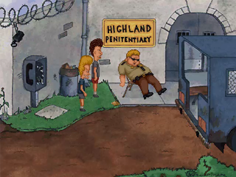 MTV's Beavis and Butt-Head in Virtual Stupidity (Windows) screenshot: Highland penitentiary
