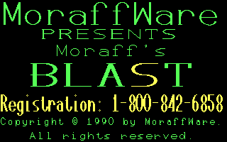 Moraff's Blast I (DOS) screenshot: Title Screen (CGA)