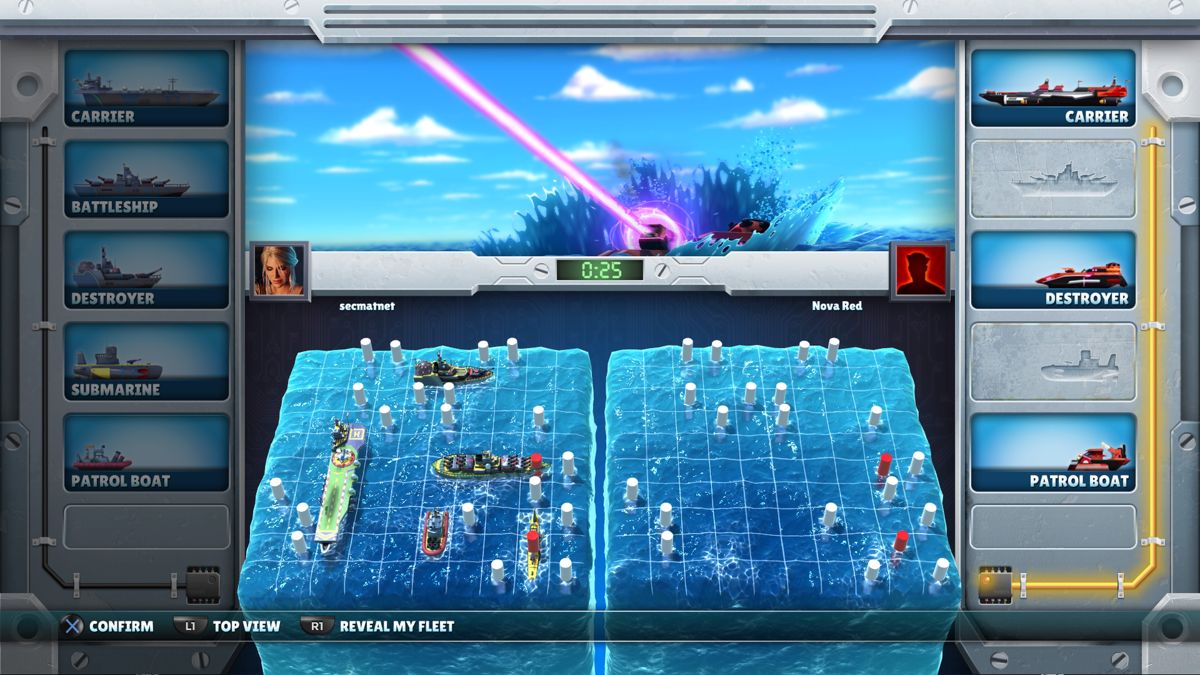 Battleship (PlayStation 4) screenshot: Enemy ship is firing at my fleet