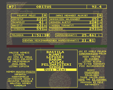 TurboRaketti (Amiga) screenshot: Turboranking