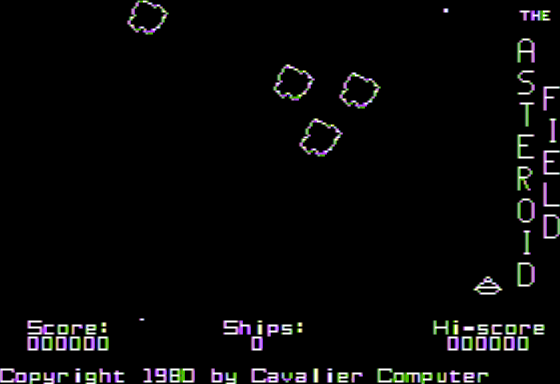 The Asteroid Field (Apple II) screenshot: Demonstration Mode