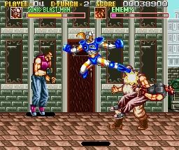 Sonic Blast Man (SNES) screenshot: Jump Kick