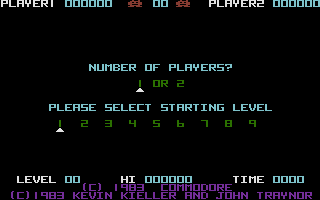 Jack Attack (Commodore 16, Plus/4) screenshot: Options.