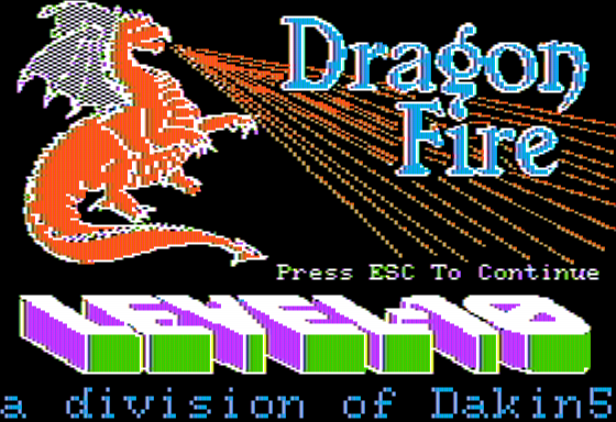 Dragon Fire (Apple II) screenshot: Title Screen