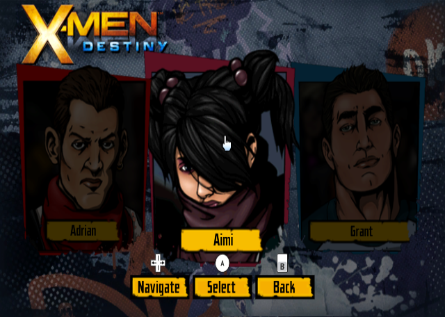 X-Men: Destiny (Wii) screenshot: Character Selection