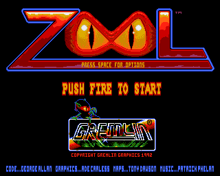 Zool (Amiga) screenshot: Title screen