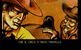 Tex: Piombo Caldo (DOS) screenshot: A still from the intro sequence