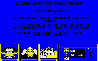 Count Duckula 2 Featuring Tremendous Terence (Amstrad CPC) screenshot: Title Screen.