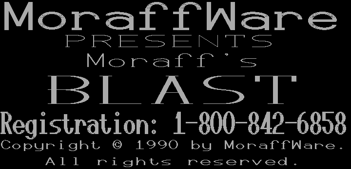 Moraff's Blast I (DOS) screenshot: Title Screen (Hercules)