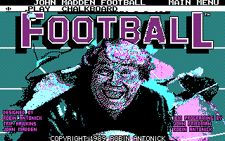 John Madden Football (DOS) screenshot: Title Screen (CGA)