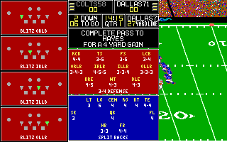 MicroLeague Football: The Coach's Challenge (DOS) screenshot: Some decisions