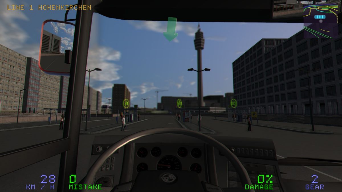 Driving Simulator 2012 (Windows) screenshot: Driving a buss