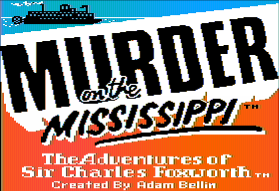 Murder on the Mississippi (Apple II) screenshot: Title Screen