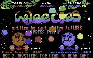 Wheelies (Commodore 64) screenshot: Title Screen.
