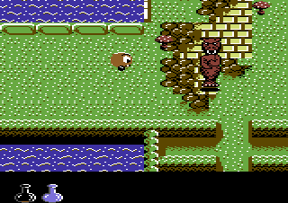 Wheelies (Commodore 64) screenshot: A big one to kill there.