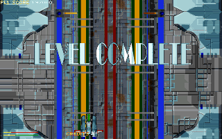 Vanguard Ace: Vertical Madness (DOS) screenshot: Level complete!