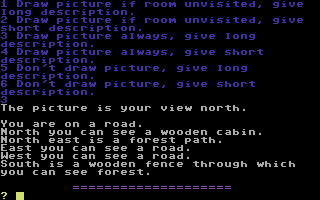 Twin Kingdom Valley (Commodore 64) screenshot: Start of your adventure