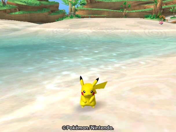 PokéPark Wii: Pikachu's Adventure (Wii) screenshot: On the Beach.