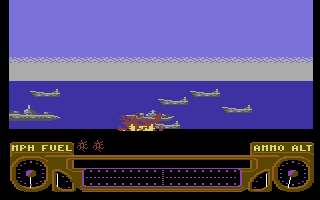 Spitfire (Commodore 64) screenshot: Crashed.
