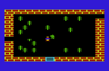 Pharaoh's Tomb (VIC-20) screenshot: Being attacked by a lizard. Run!