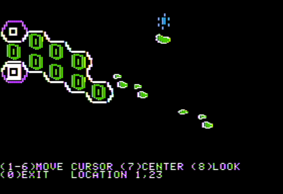 Carrier Force (Apple II) screenshot: Gameplay Map