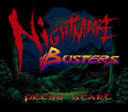 Nightmare Busters (SNES) screenshot: Title screen.