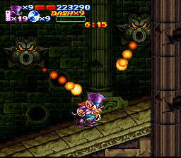 Nightmare Busters (SNES) screenshot: Even the walls are out to get you. This mission isn't going to be easy...