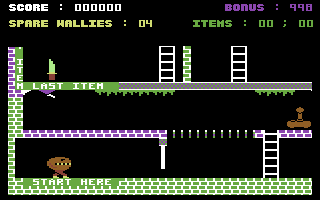 Trollie Wallie (Commodore 64) screenshot: Let's go shopping.