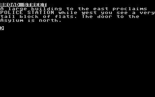 Trouble at Bridgeton (Commodore 64) screenshot: Where to go now?